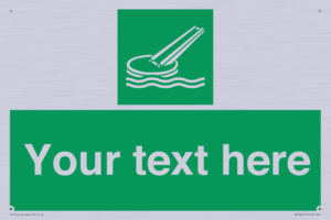 Custom sign safe condition Marine evacuation slide